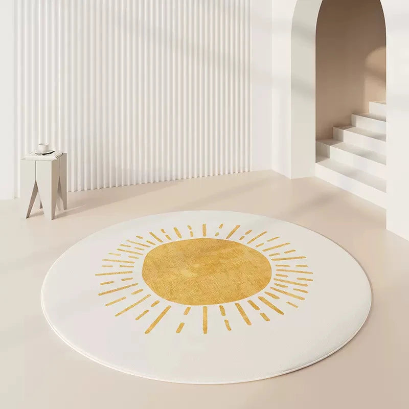 Tapis rond imitation cachemire luxe minimaliste