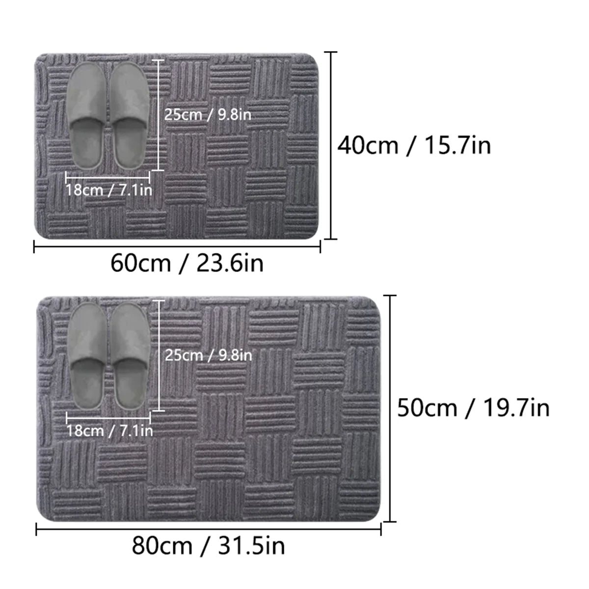 Tapis Salle de Bain Antidérapant Bleu