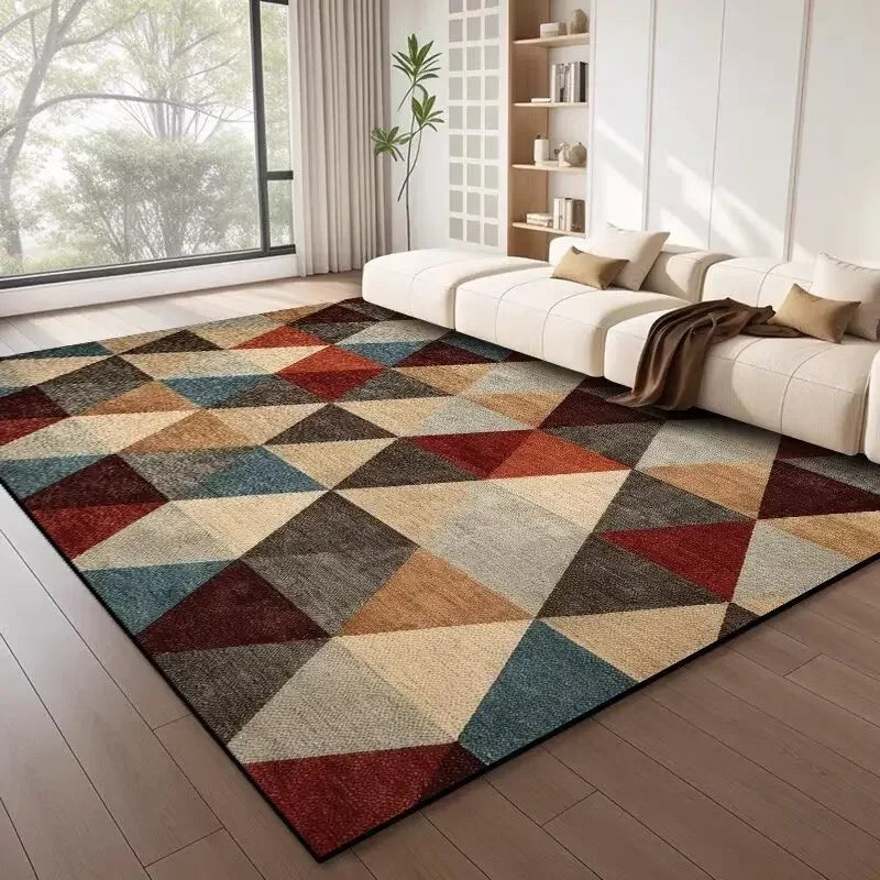 Tapis salon nordique géométrique luxe