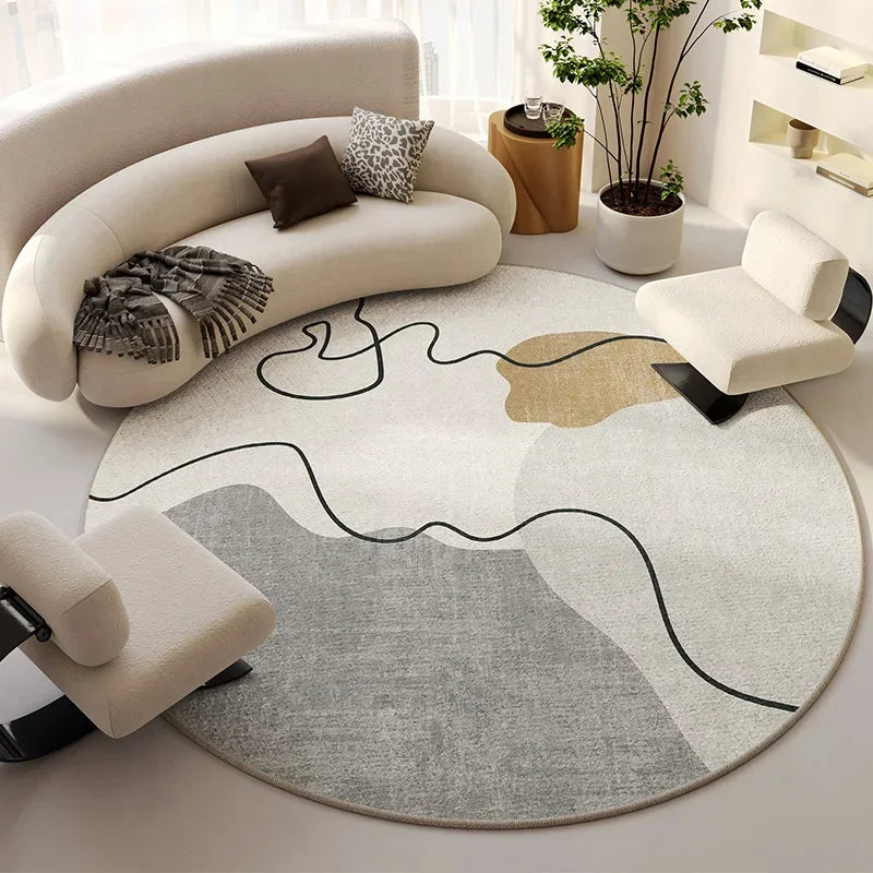 Tapis beige lignes minimaliste luxe