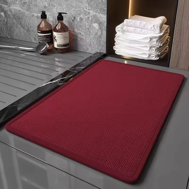 Tapis salle de bain lin naturel absorbant luxe