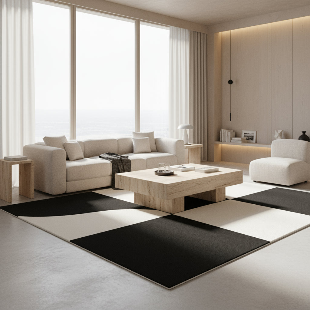 Tapis salon minimaliste luxe moderne