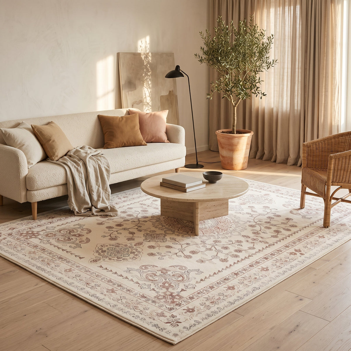 Tapis Persan Rétro Français Anouk N°4 en situation dans le salon