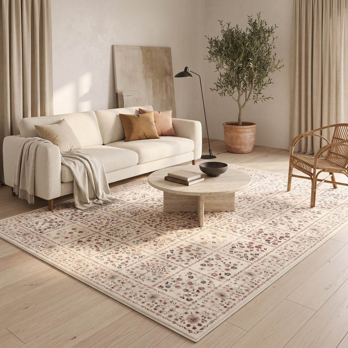 Tapis Persan Rétro Français Anouk N°10 en situation dans le salon
