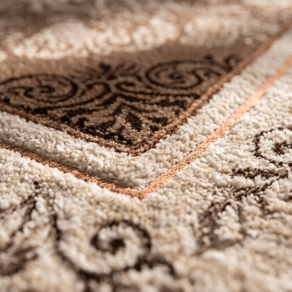 Gros plan sur la matière polyester, coloris marron