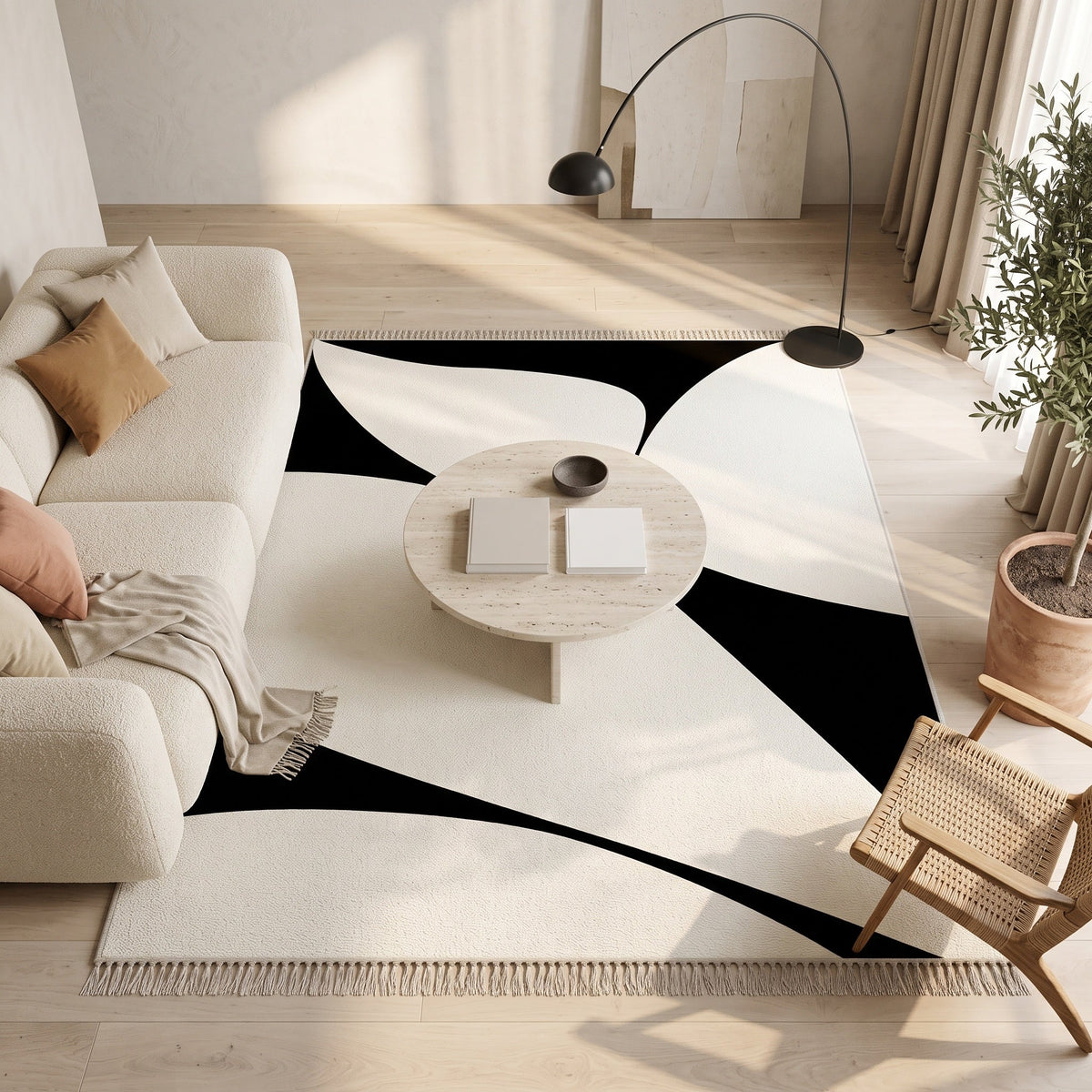 Tapis Chloé N°2 en situation, vue en plongée