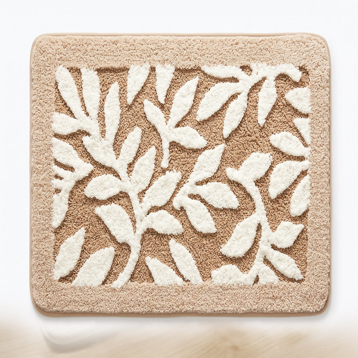 Tapis de Bain Feuillage Européen Feuilles Éparses vu du dessus