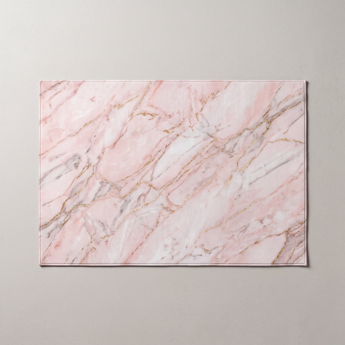 Tapis de Bain Marbre Nordique Rose Pastel vu du dessus