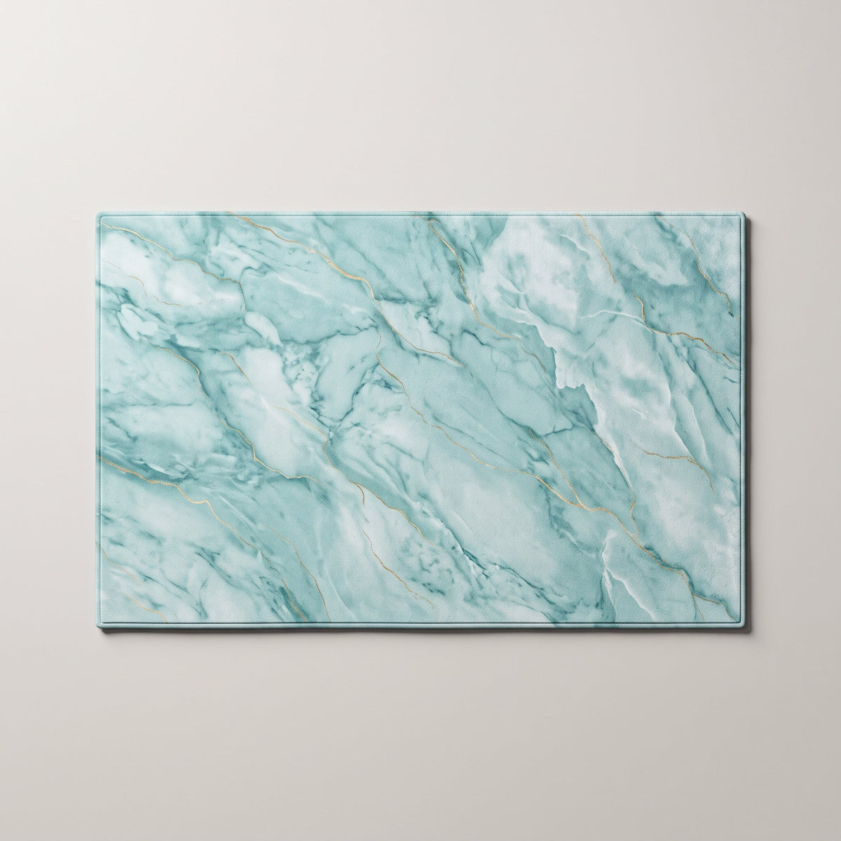 Tapis de Bain Marbre Nordique Turquoise vu du dessus