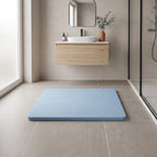 Tapis de Bain Terre de Diatomées Bleu Insignes en situation, vue en plongée