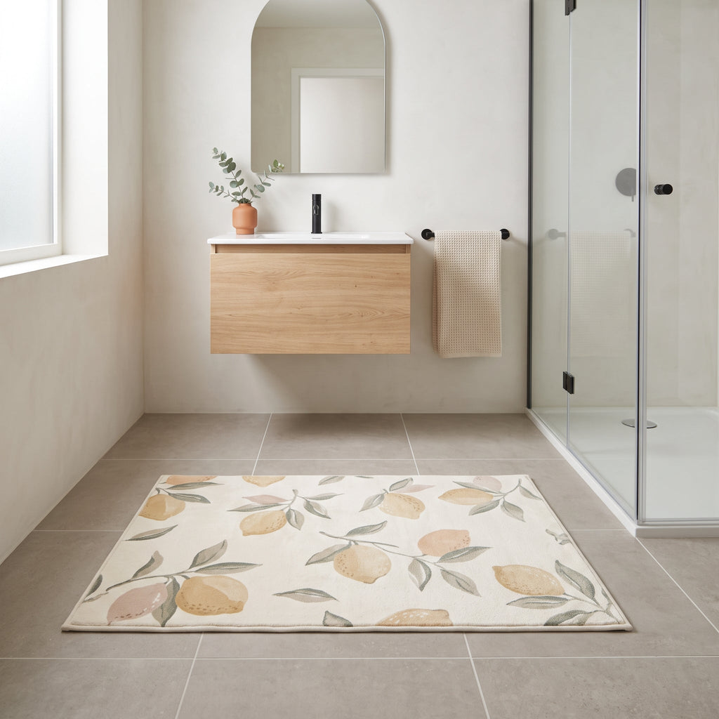 Tapis Salle de Bain Fruit Doux Absorbant en situation
