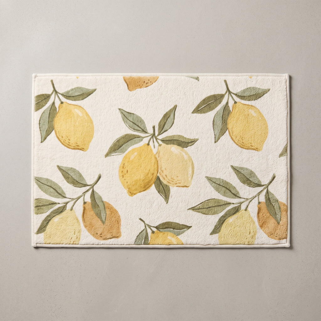 Tapis Salle de Bain Fruit Doux Absorbant vu du dessus