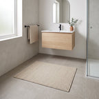 Tapis de Salle de Bain Lin Naturel en situation, vue en plongée
