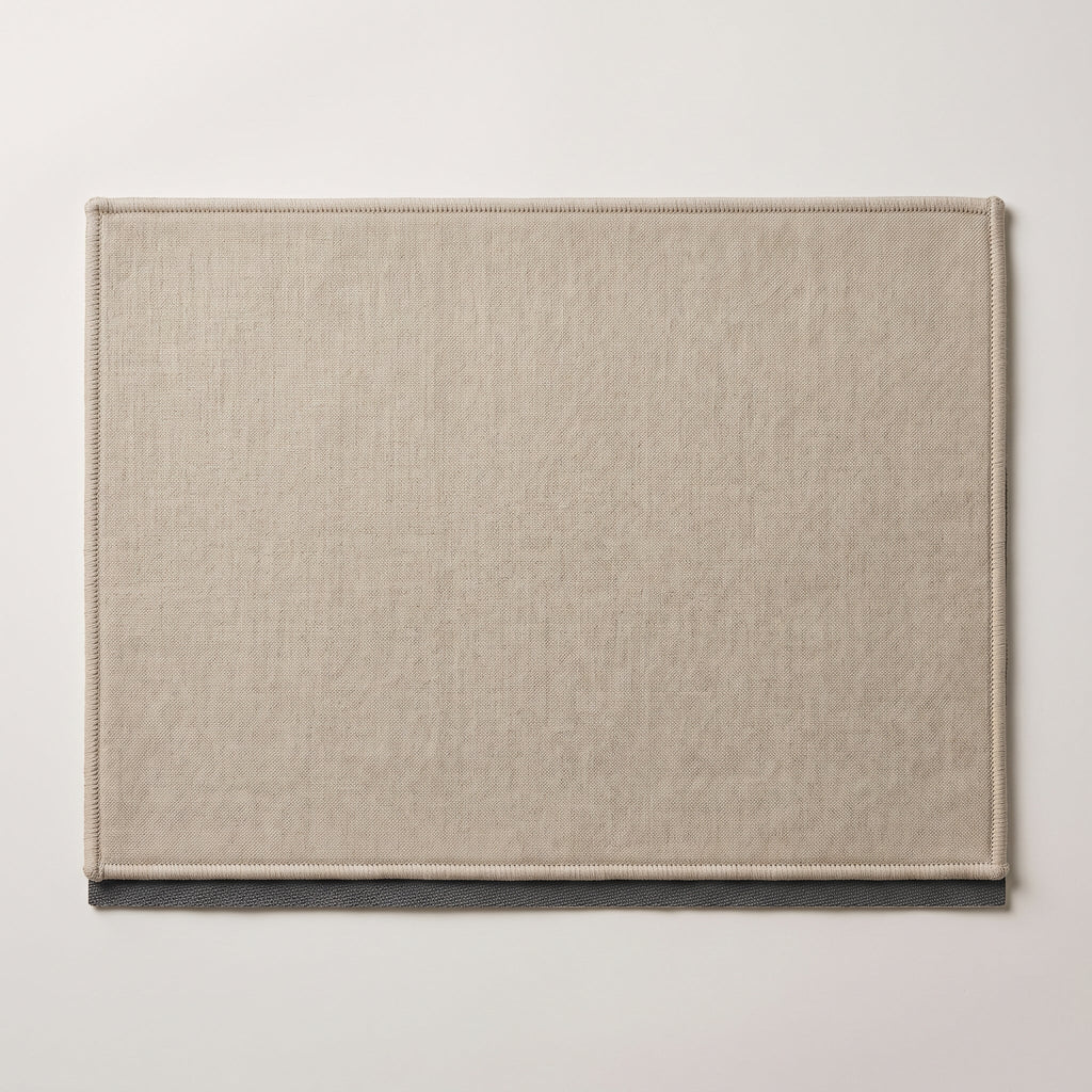 Tapis de Salle de Bain Lin Naturel Absorbant Doux vu du dessus
