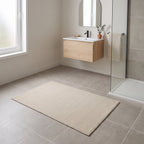 Tapis de Salle de Bain Lin Naturel en situation, vue en plongée