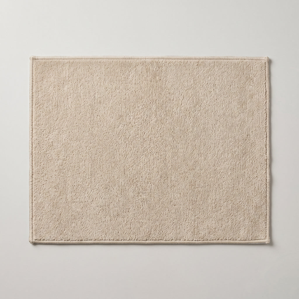 Tapis de Salle de Bain Lin Naturel Absorbant Doux vu du dessus