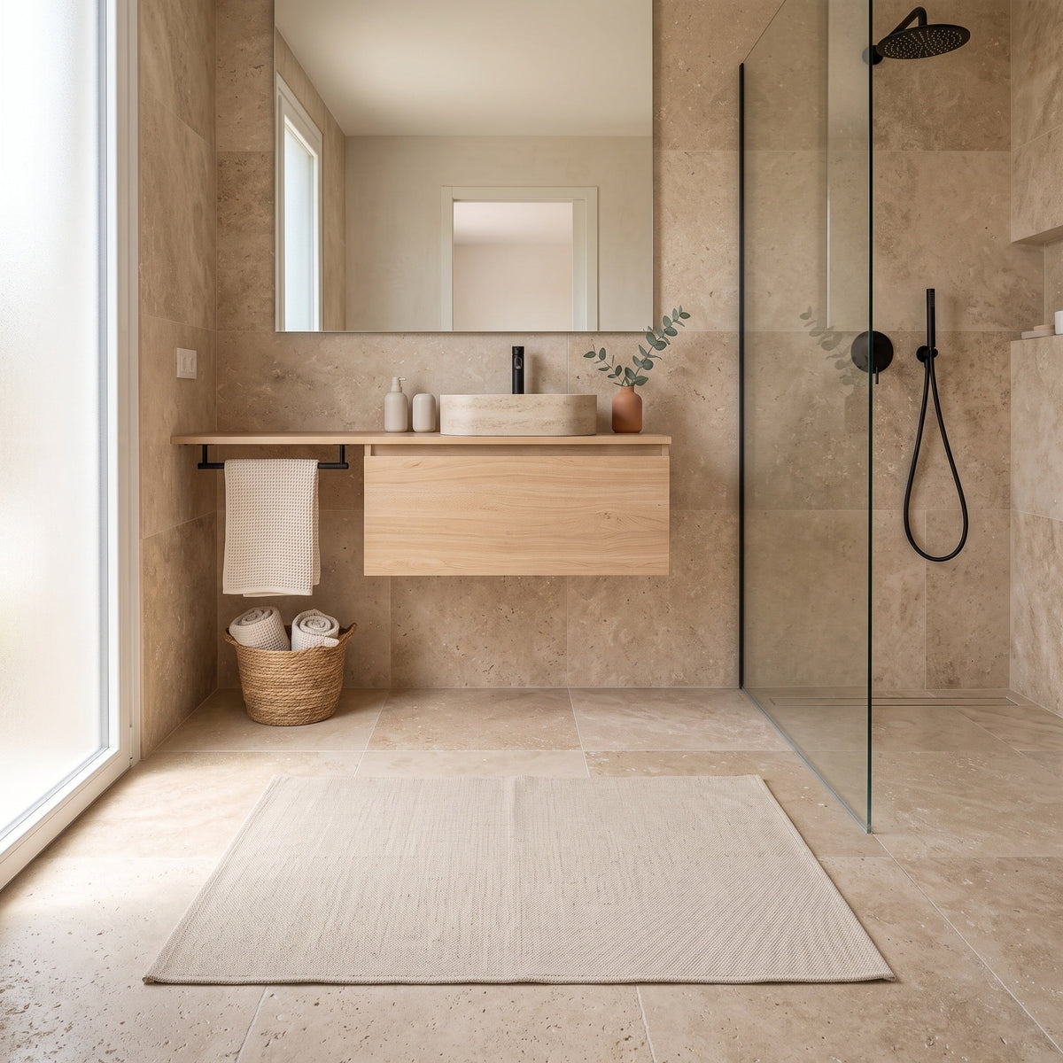 Tapis Salle de Bain Naturel Charline