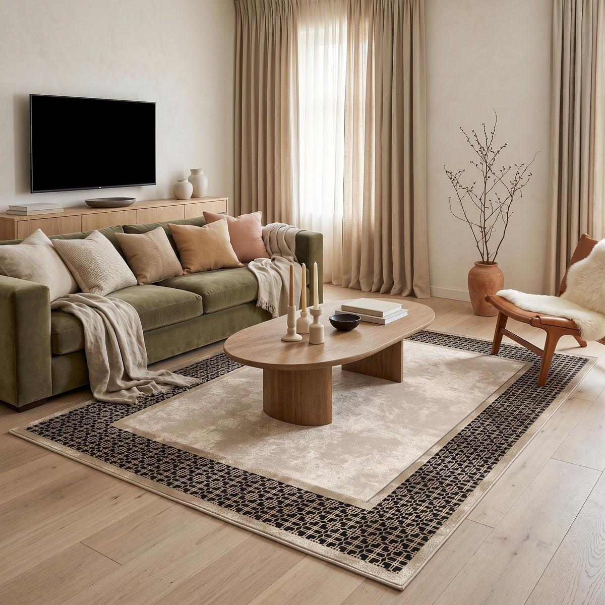 Tapis Salon Géométrique Borromée