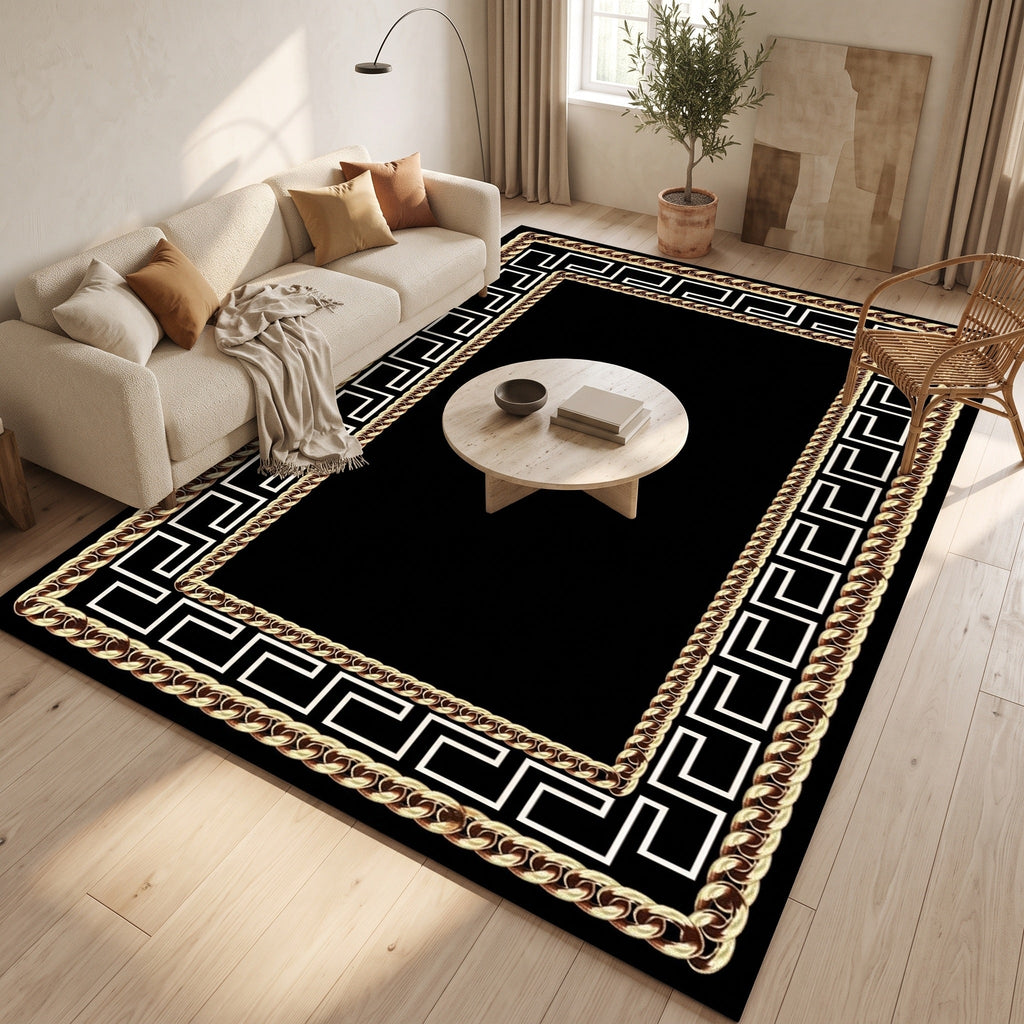 Tapis Salon Géométrique Cerise