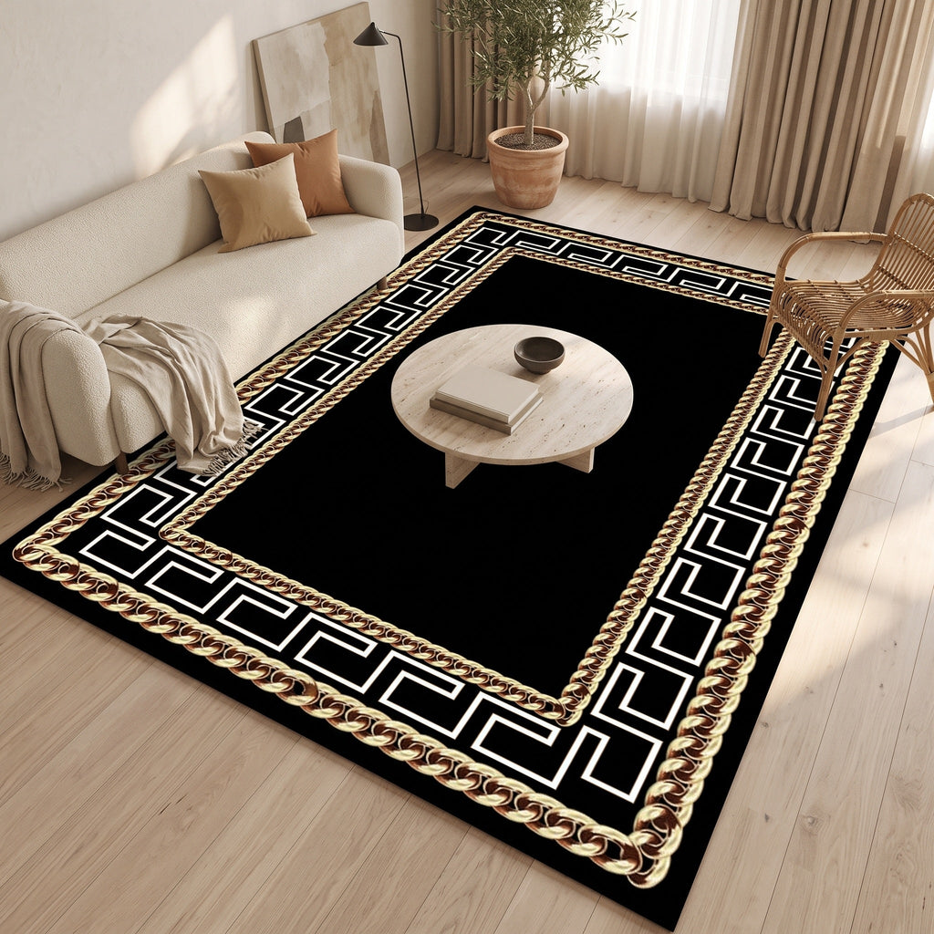 Tapis Salon Géométrique Cerise