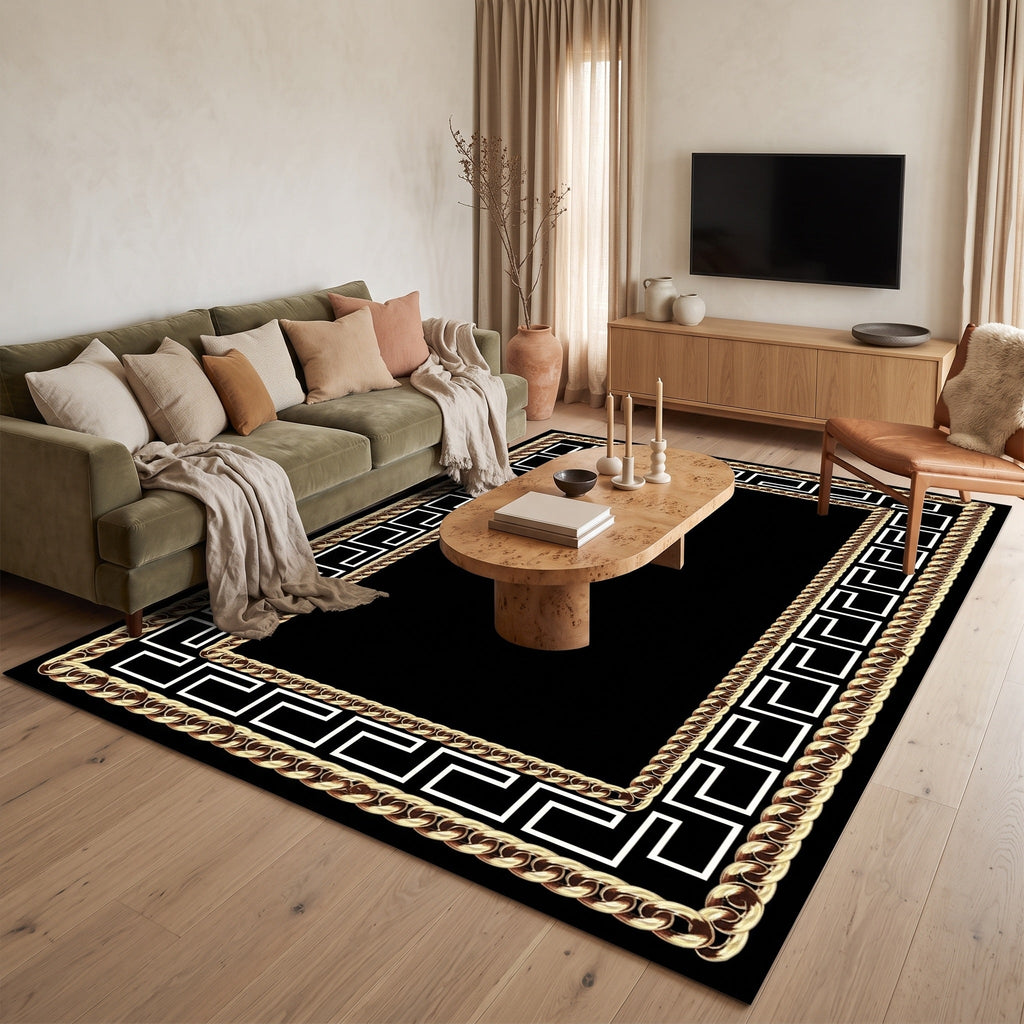 Tapis Salon Géométrique Cerise