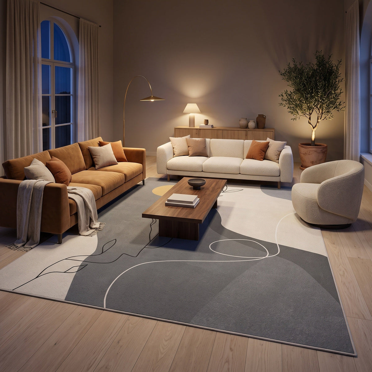 Tapis Salon Géométrique Ermeline