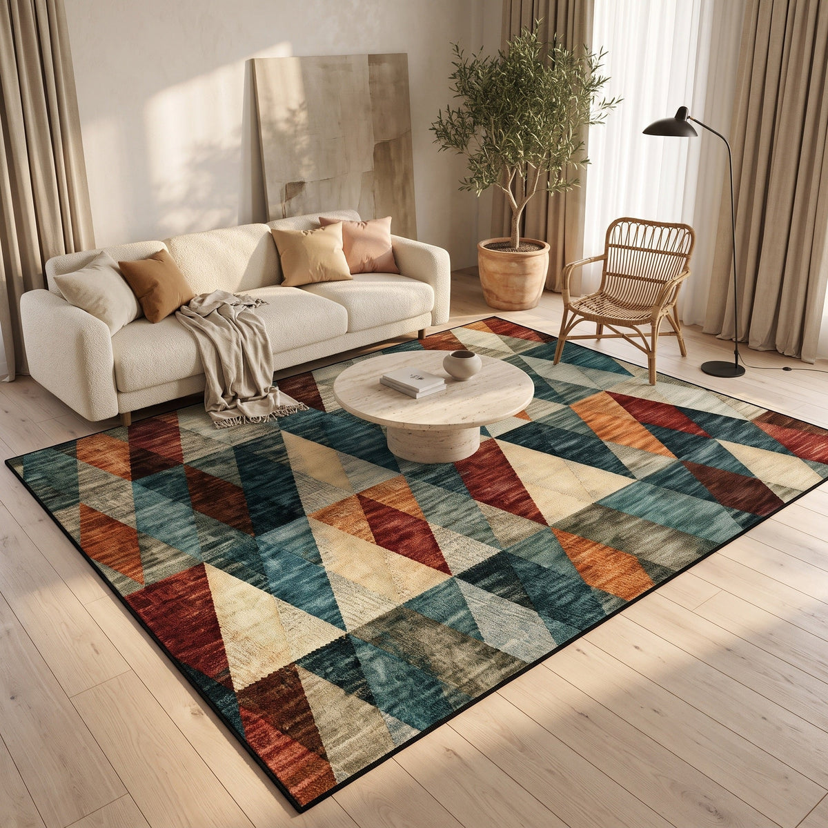 Tapis Salon Géométrique Thaïs