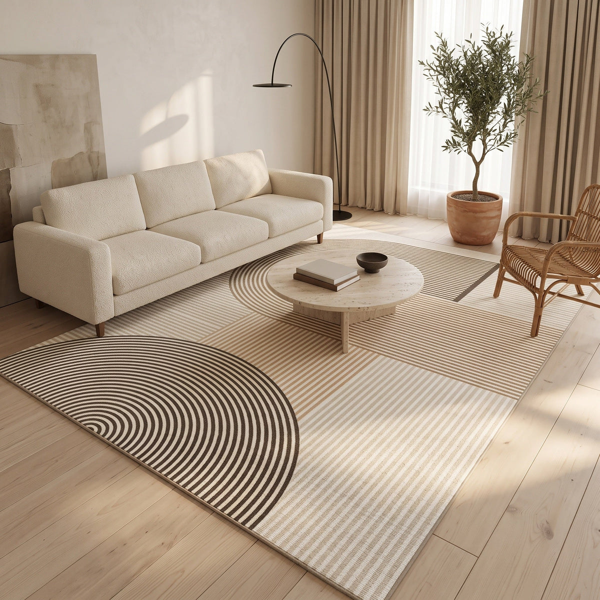 Tapis Salon Minimaliste Fleurine