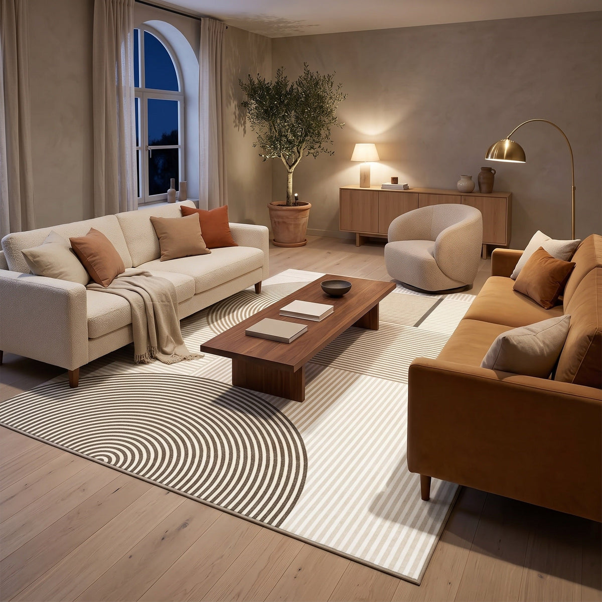 Tapis Salon Minimaliste Fleurine