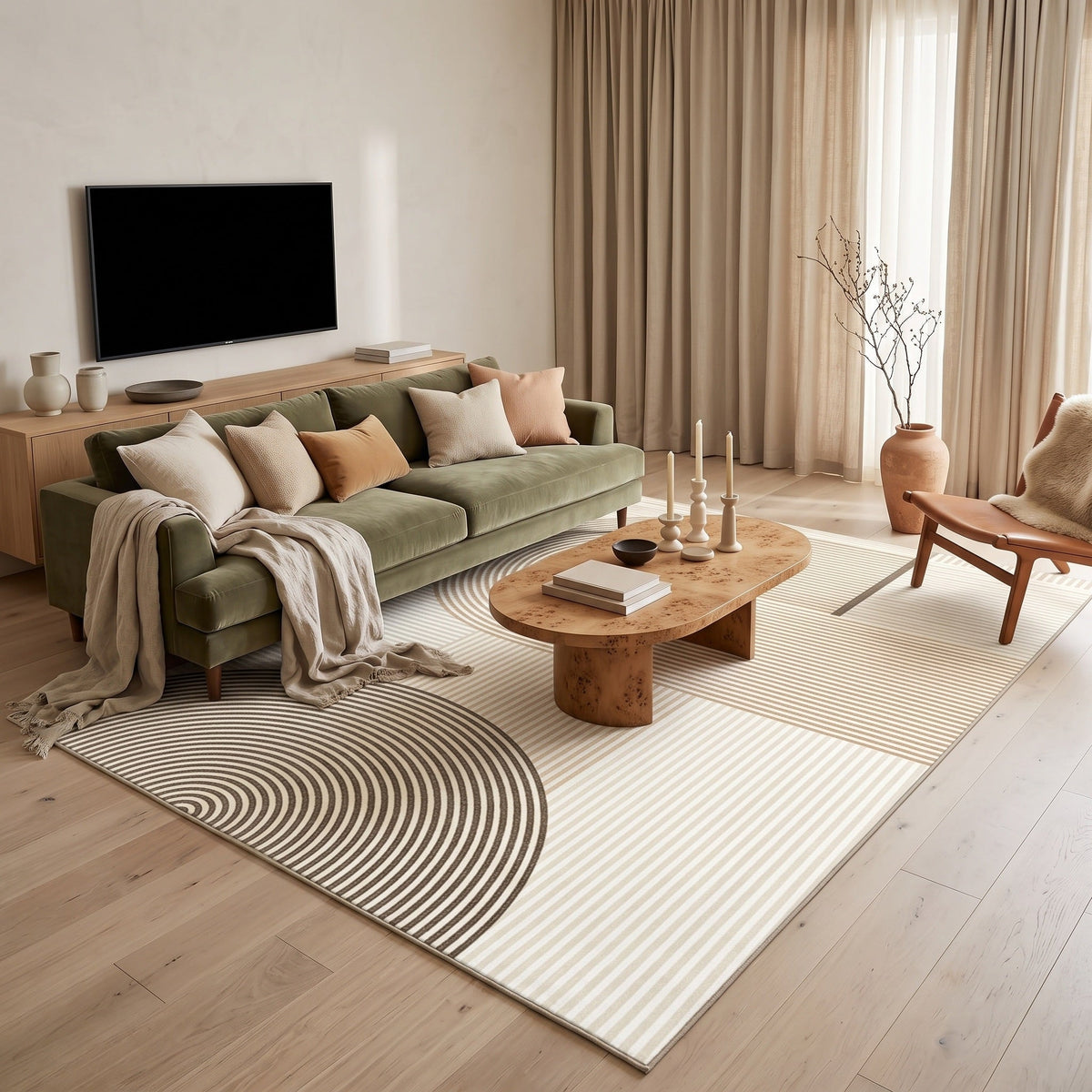 Tapis Salon Minimaliste Fleurine