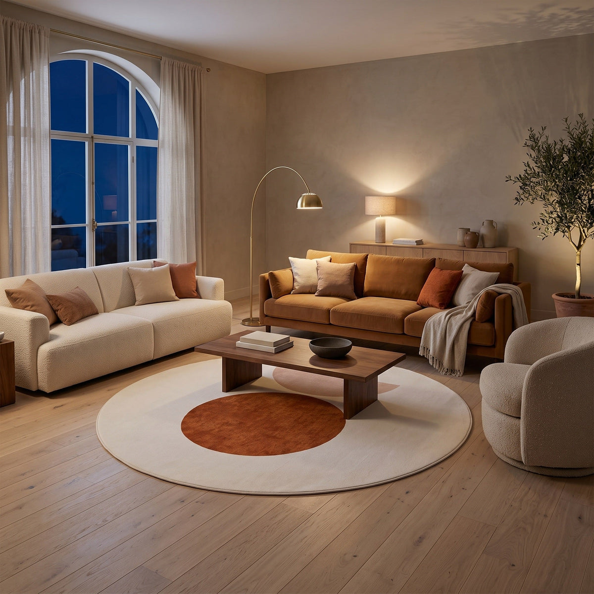 Tapis Salon Rond Albertine
