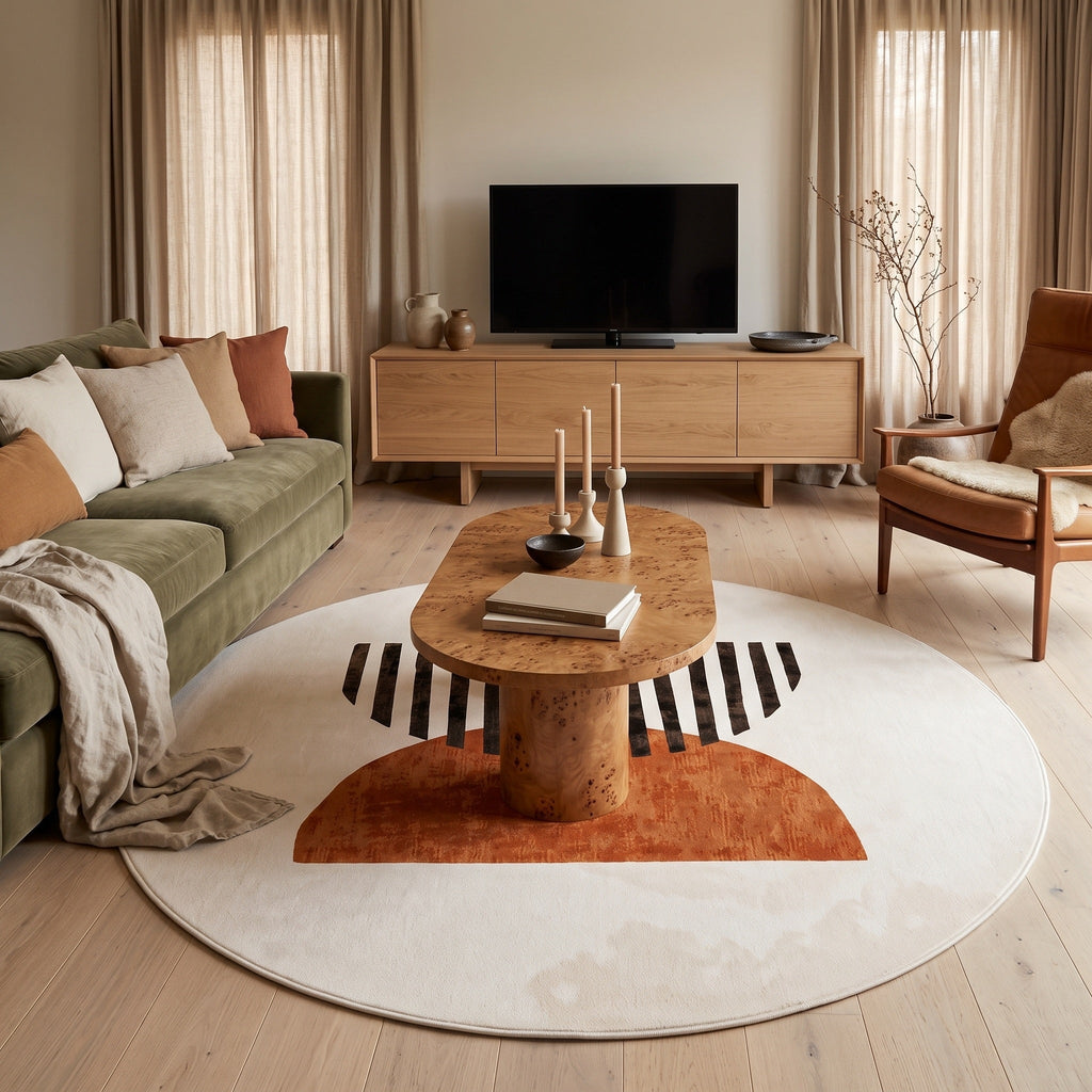 Tapis Salon Rond Aldric