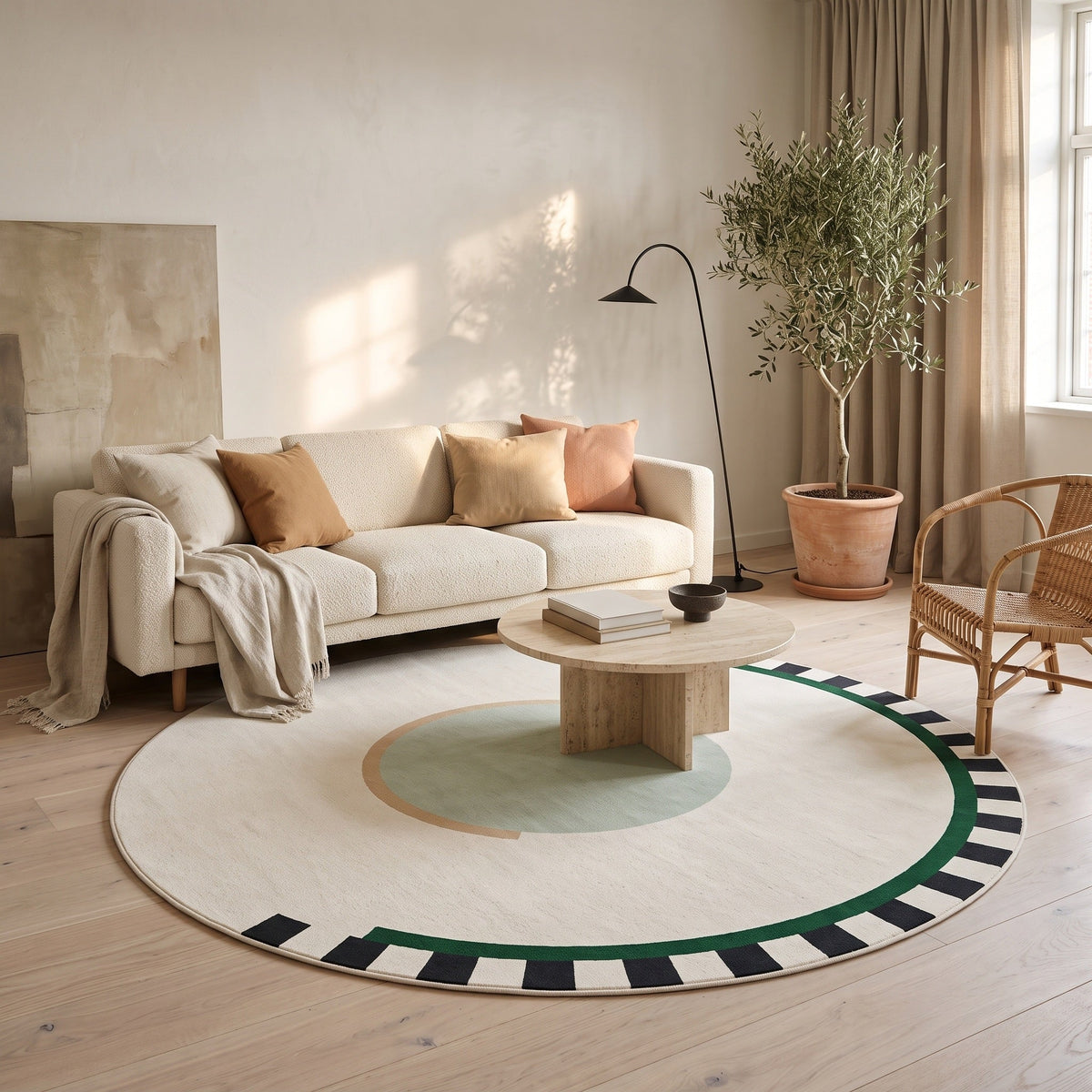 Tapis Salon Rond Hermeline