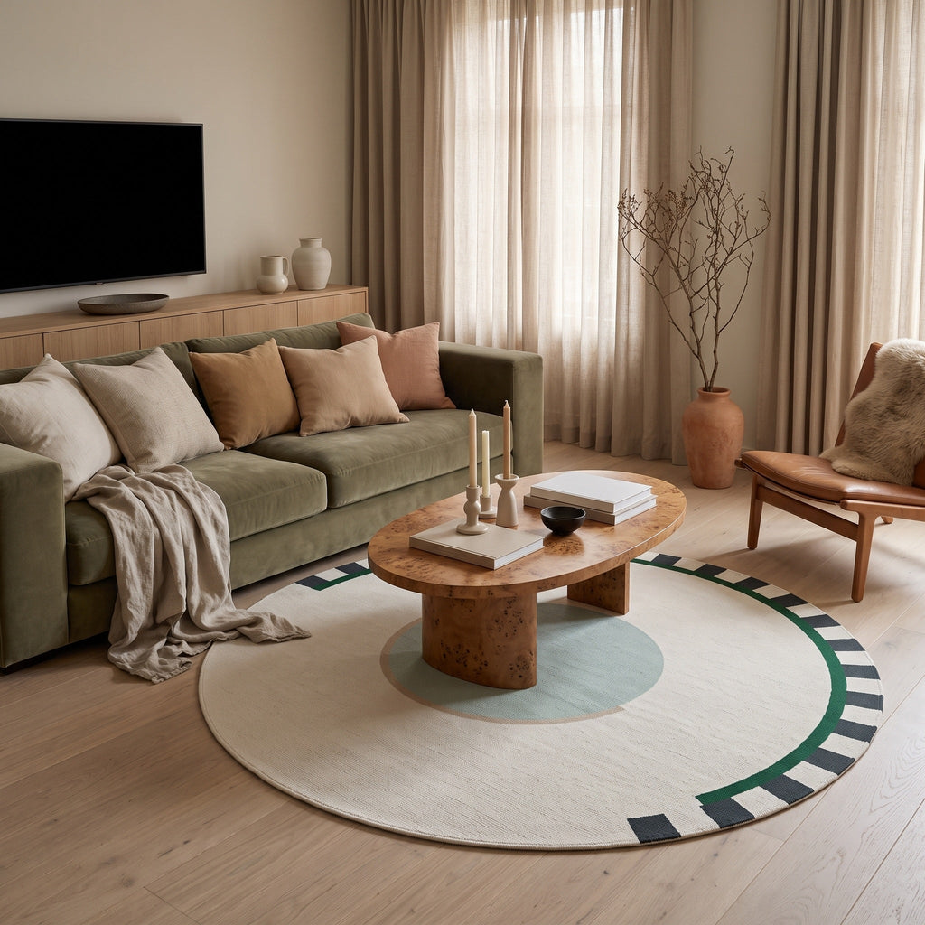 Tapis Salon Rond Hermeline