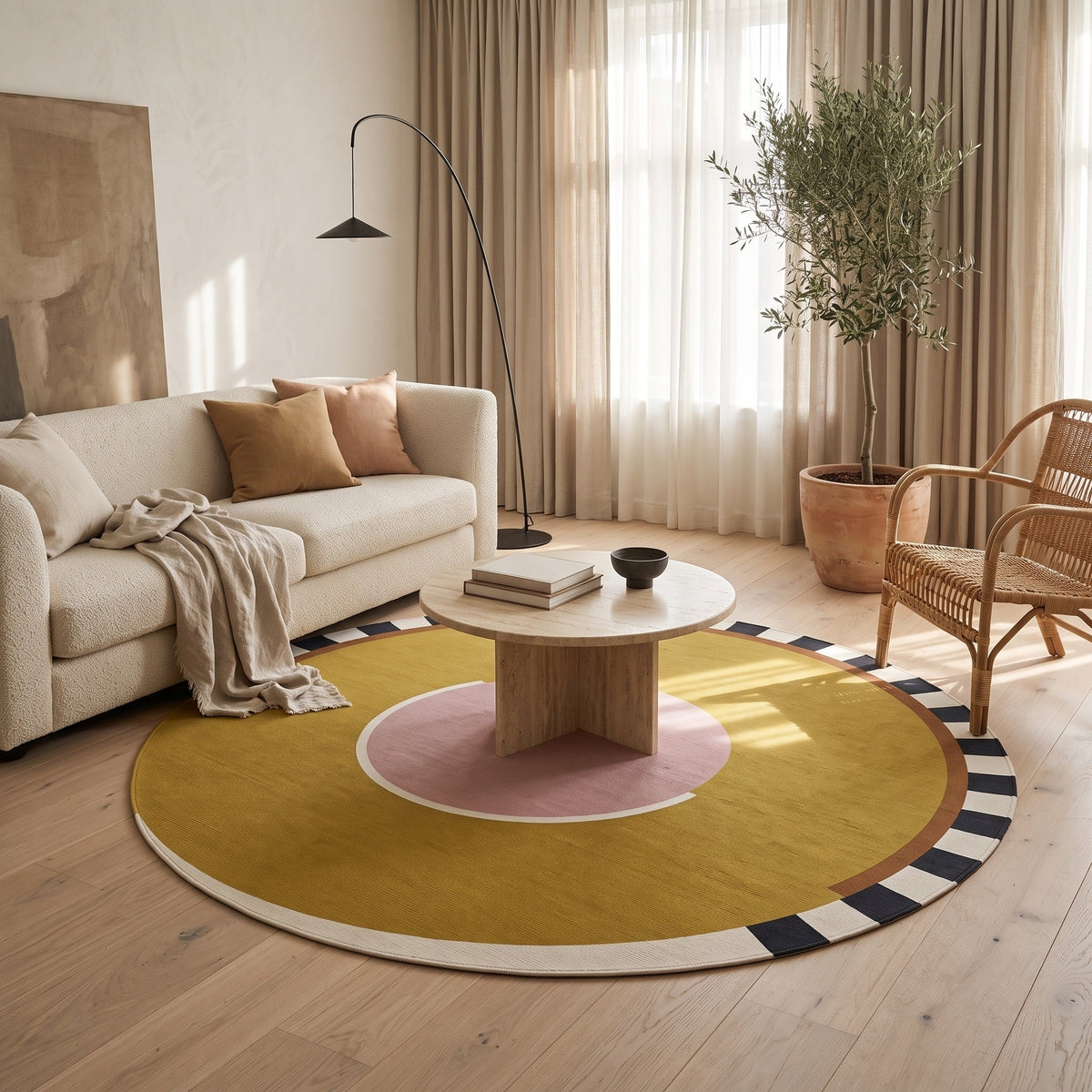 Tapis Salon Rond Ivain