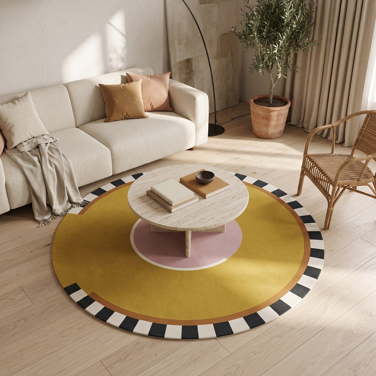 Tapis Salon Rond Ivain