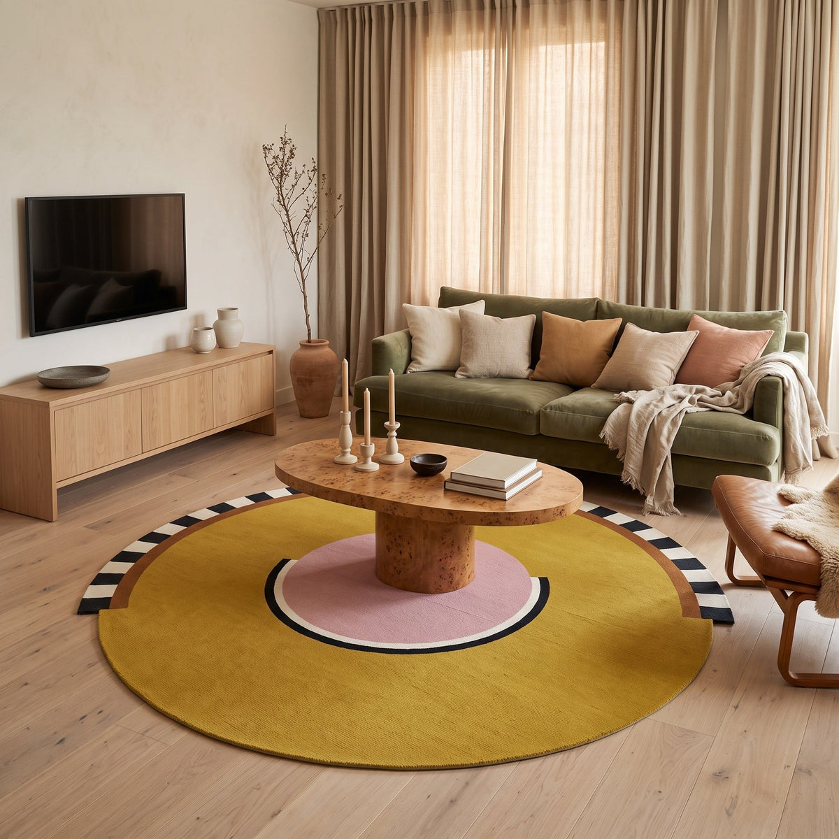 Tapis Salon Rond Ivain
