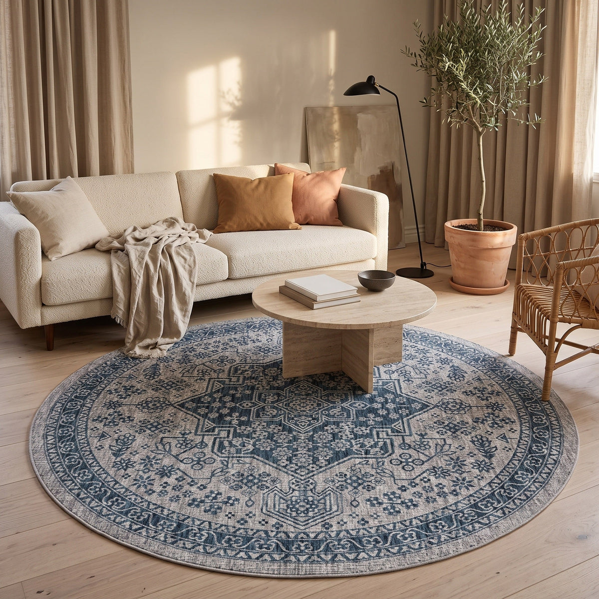 Tapis Salon Rond Lauriane