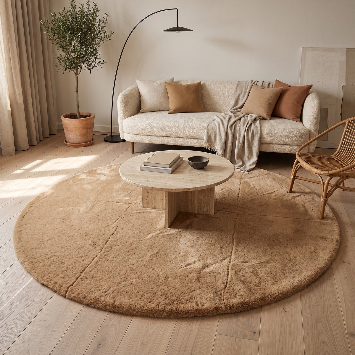 Tapis Salon Rond Marguerite