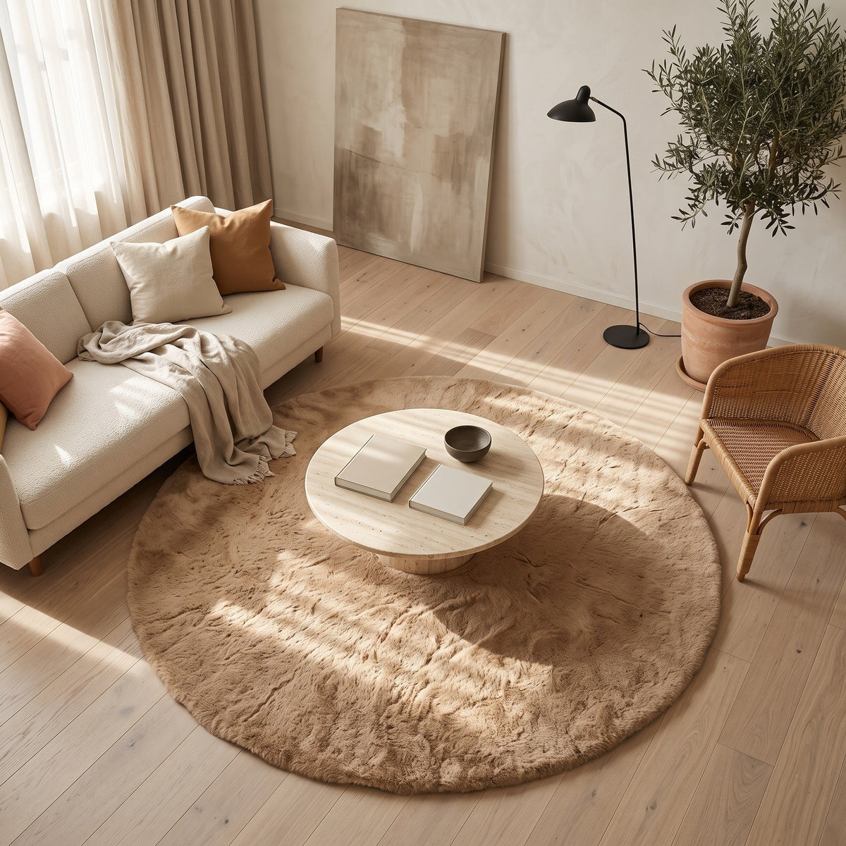 Tapis Salon Rond Marguerite