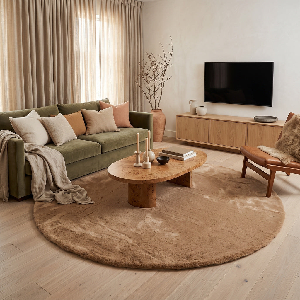Tapis Salon Rond Marguerite