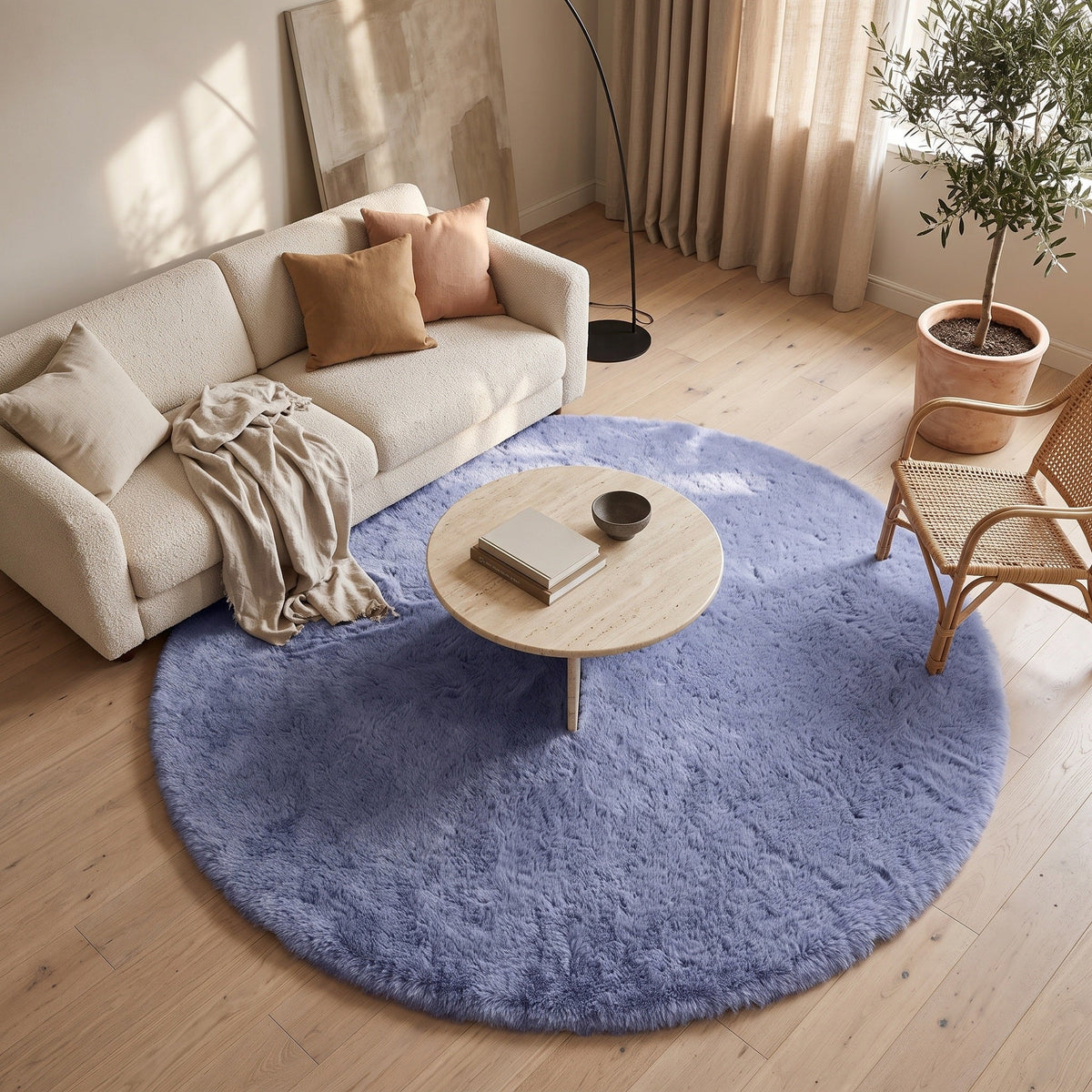 Tapis Salon Rond Marin