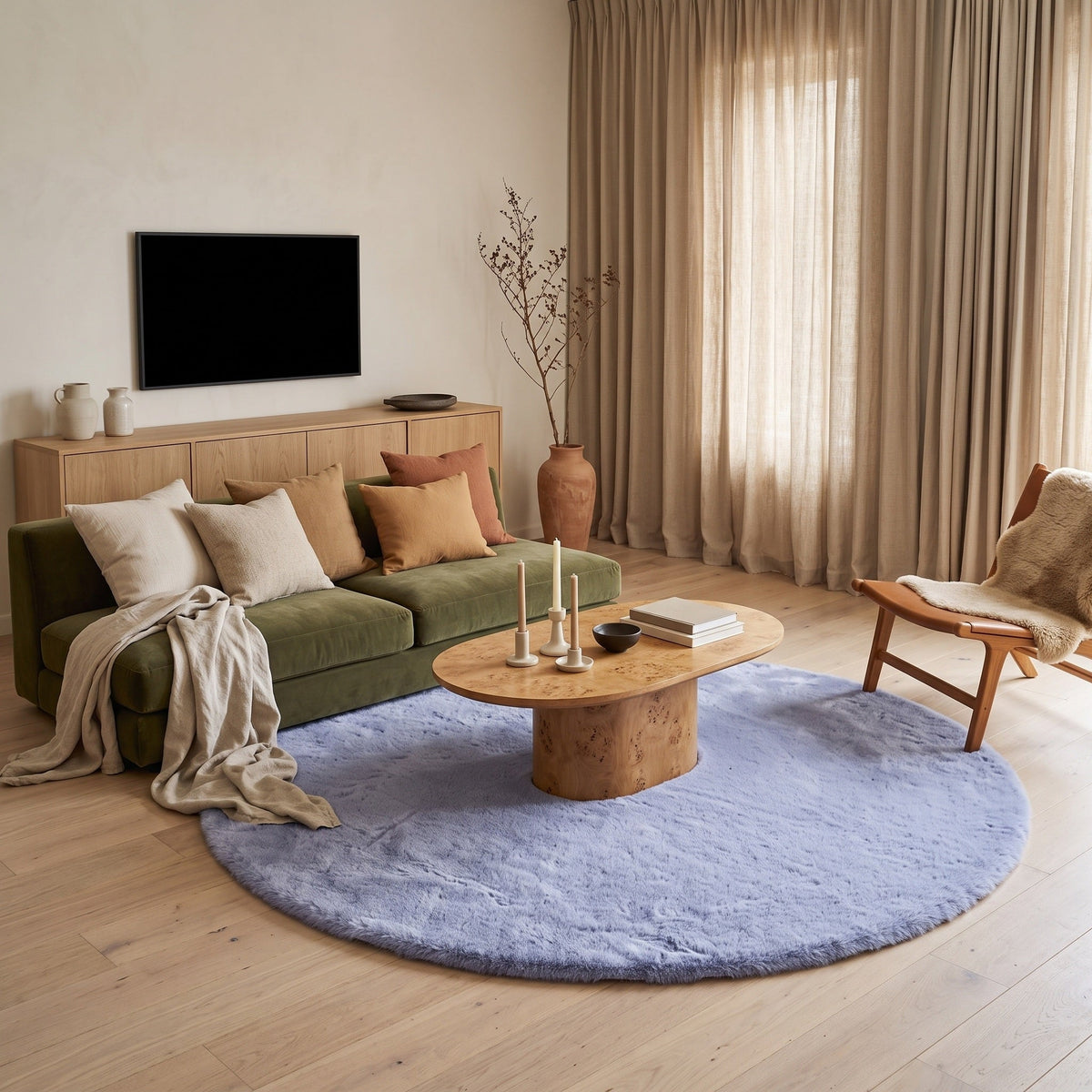 Tapis Salon Rond Marin
