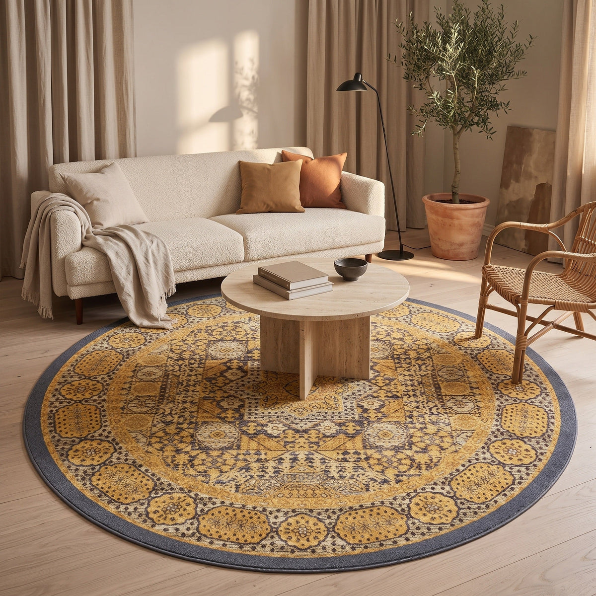 Tapis Salon Rond Quentine