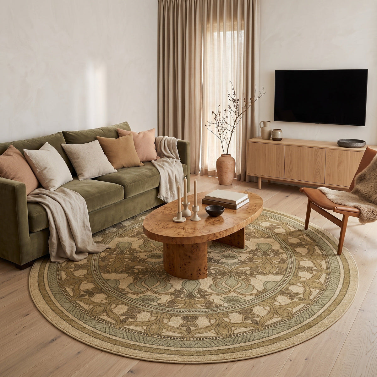 Tapis Salon Rond Sylvère