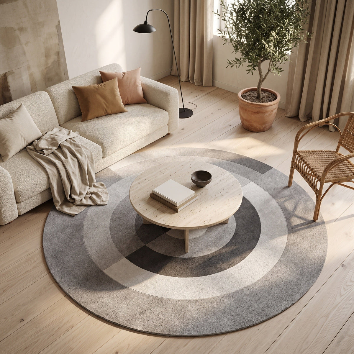 Tapis Salon Rond Sylvianne