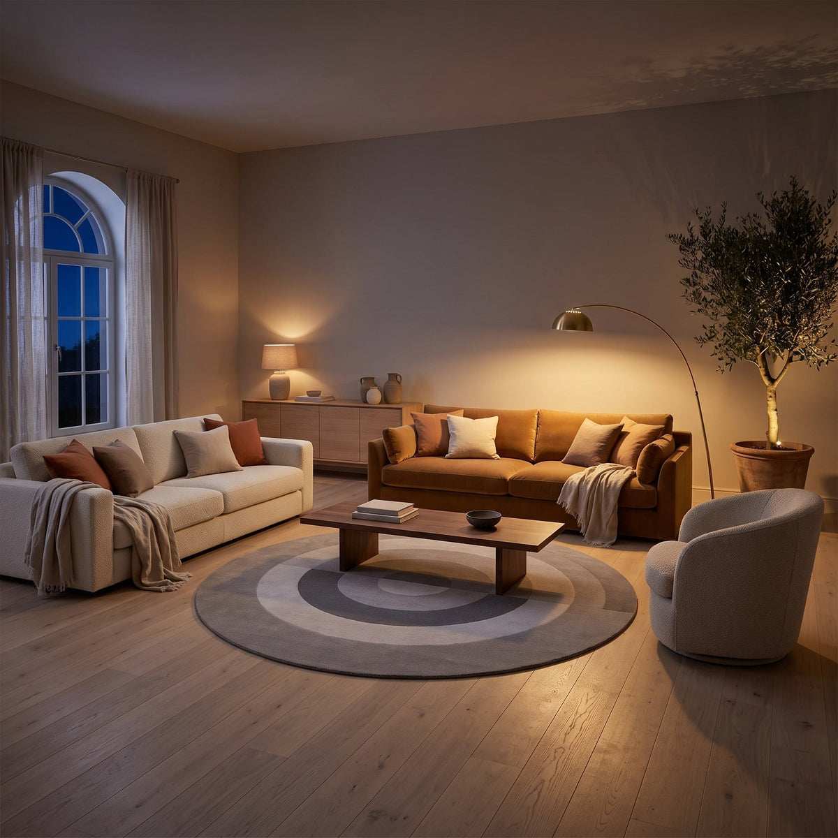 Tapis Salon Rond Sylvianne