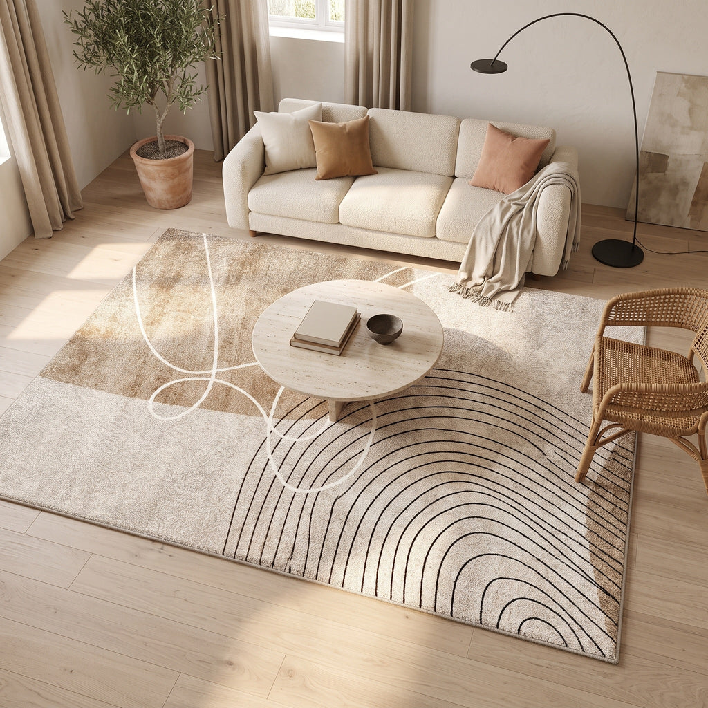 Tapis Salon Shaggy Brune