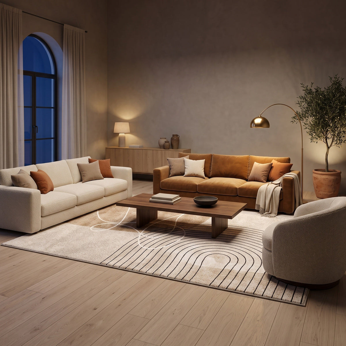 Tapis Salon Shaggy Brune