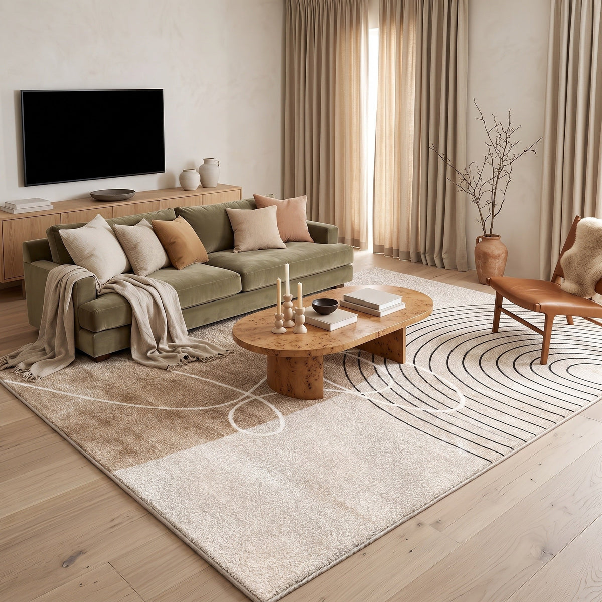 Tapis Salon Shaggy Brune